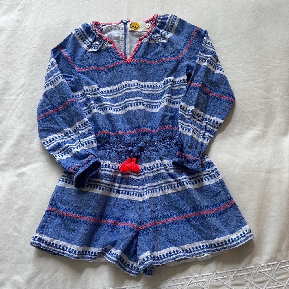 Girls Mini Boden Long Sleeved Romper Size 8-9